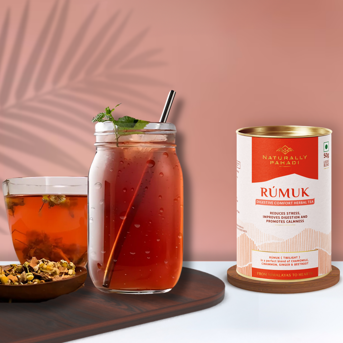 Rumukh Herbal Tea-Chamomile Cinnamon, Beetroot I Digestive Comfort Tea
