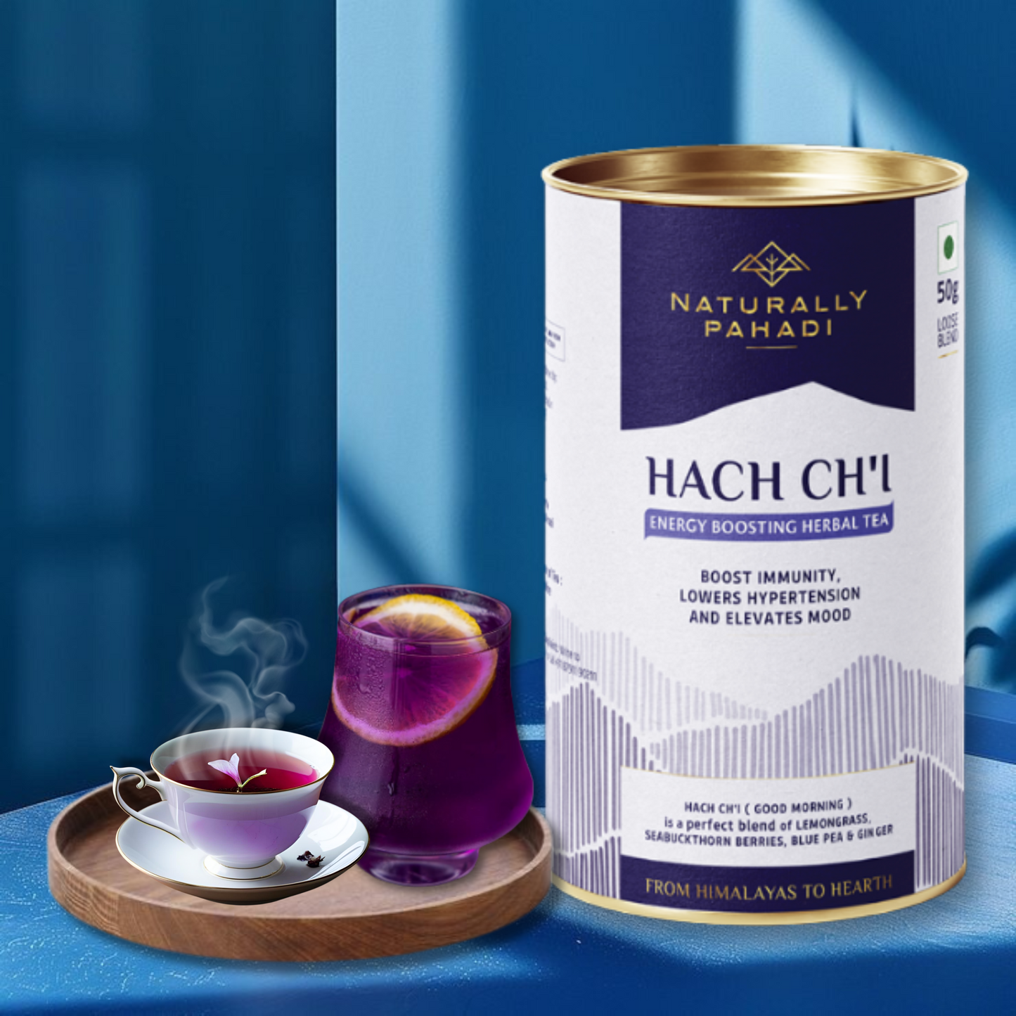 Hach ch'i Herbal Tea - Sea Buckthorn, Butterfly Pea Flower  | Immunity & Energy Boosting Tea