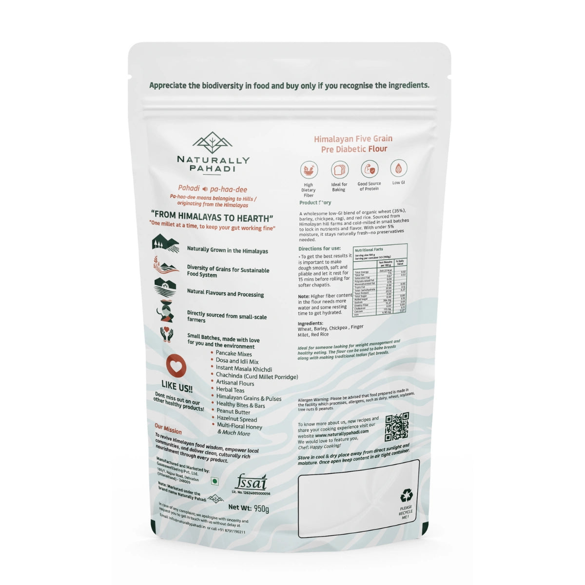 Himalayan  Five Grain Pre Diabetic Flour (950g)