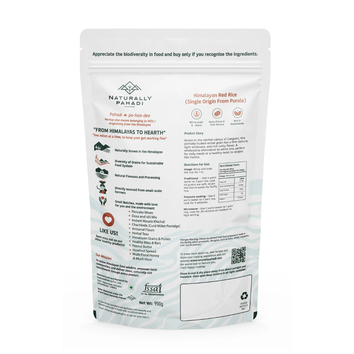 Himalayan Red Rice (Purola Laal Chawal- 950g)