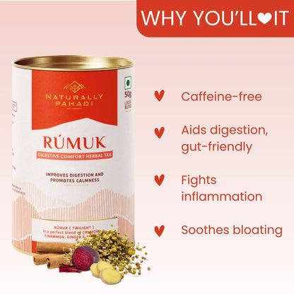 Rumukh Herbal Tea -  For Better Digestion and Gut Health - (50g)
