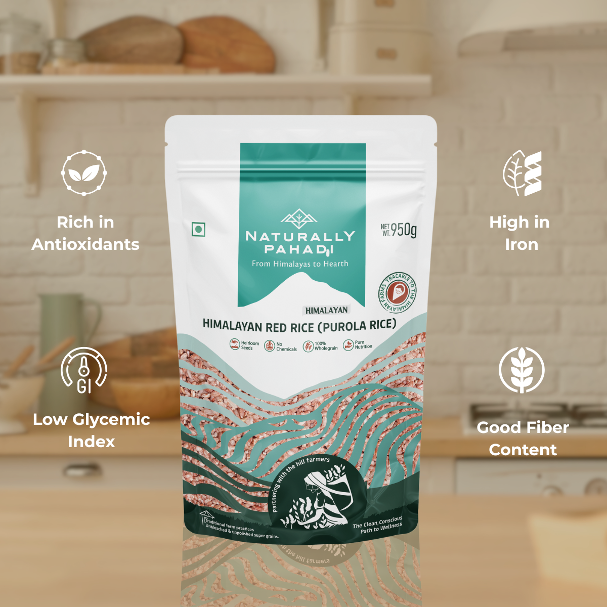 Himalayan Red Rice (Purola Laal Chawal- 950g)