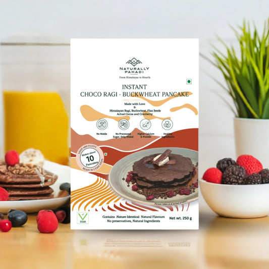 Instant Choco Ragi Buckwheat Pancake Mix - (High Protein Breakfast)