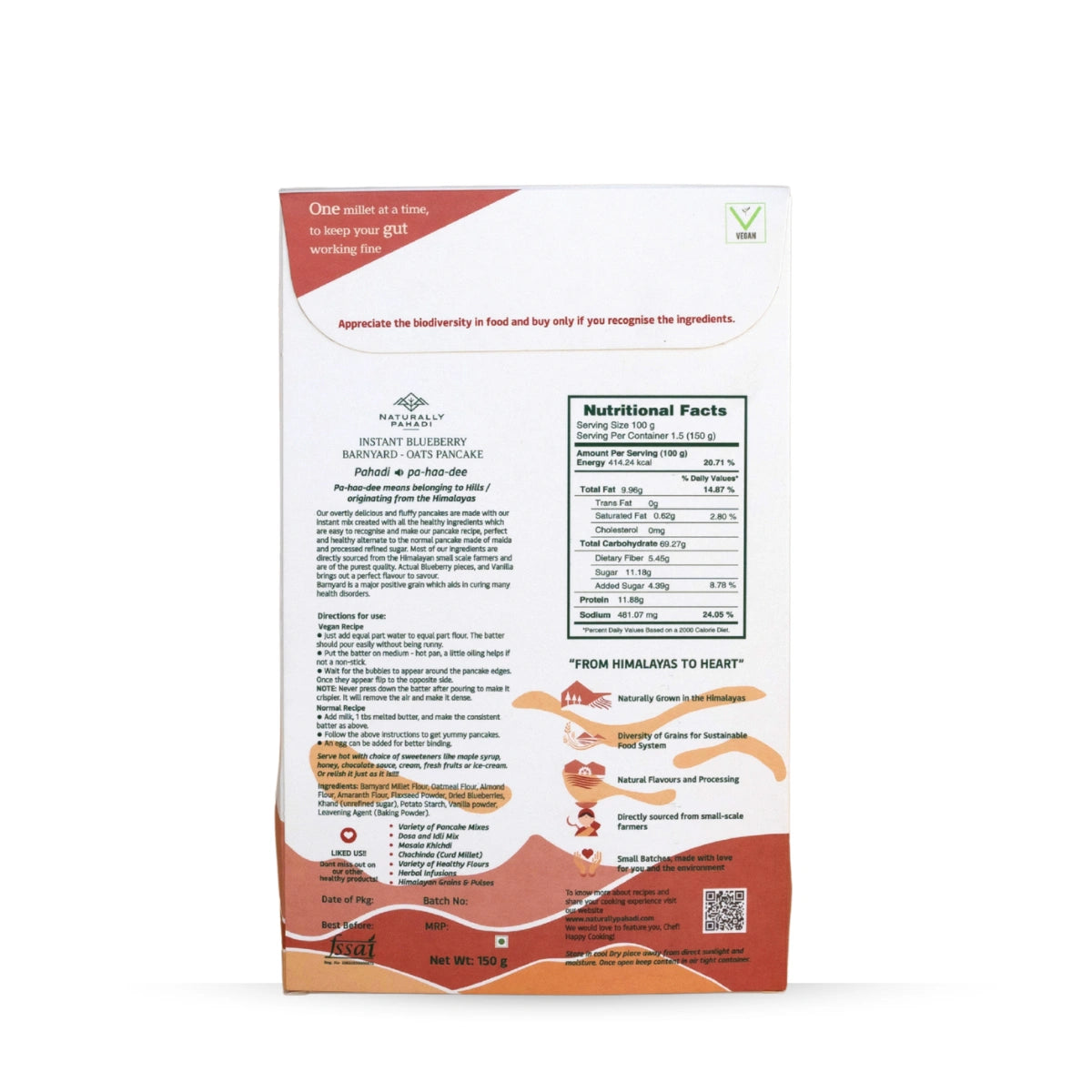 Instant Blueberry Barnyard Millet Pancake (250g)