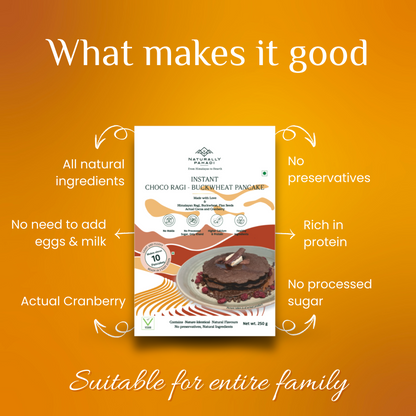 Instant Choco Ragi Buckwheat Pancake Mix - (High Protein Breakfast)
