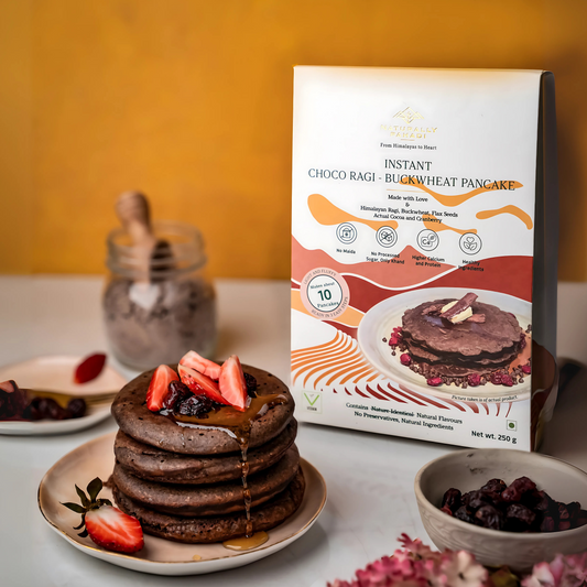 Instant Choco Ragi Buckwheat Pancake Mix - (High Protein Breakfast)