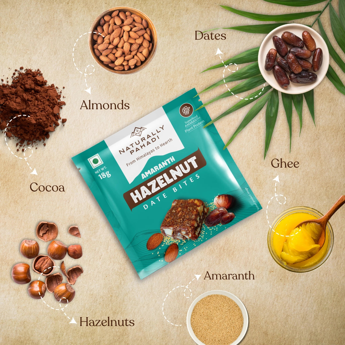 Amaranth Hazelnut Date Bites (Super Saver Pack of 10)