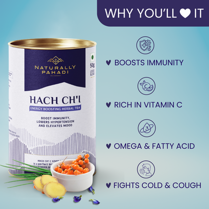 Hach ch'i Herbal Tea - Sea Buckthorn, Butterfly Pea Flower  | Immunity & Energy Boosting Tea