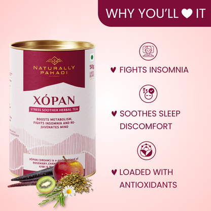 XÓPAN Herbal Tea- Chamomile, Rosemary, Black Carrot | Healthy Sleep & Mind Relaxing Tea